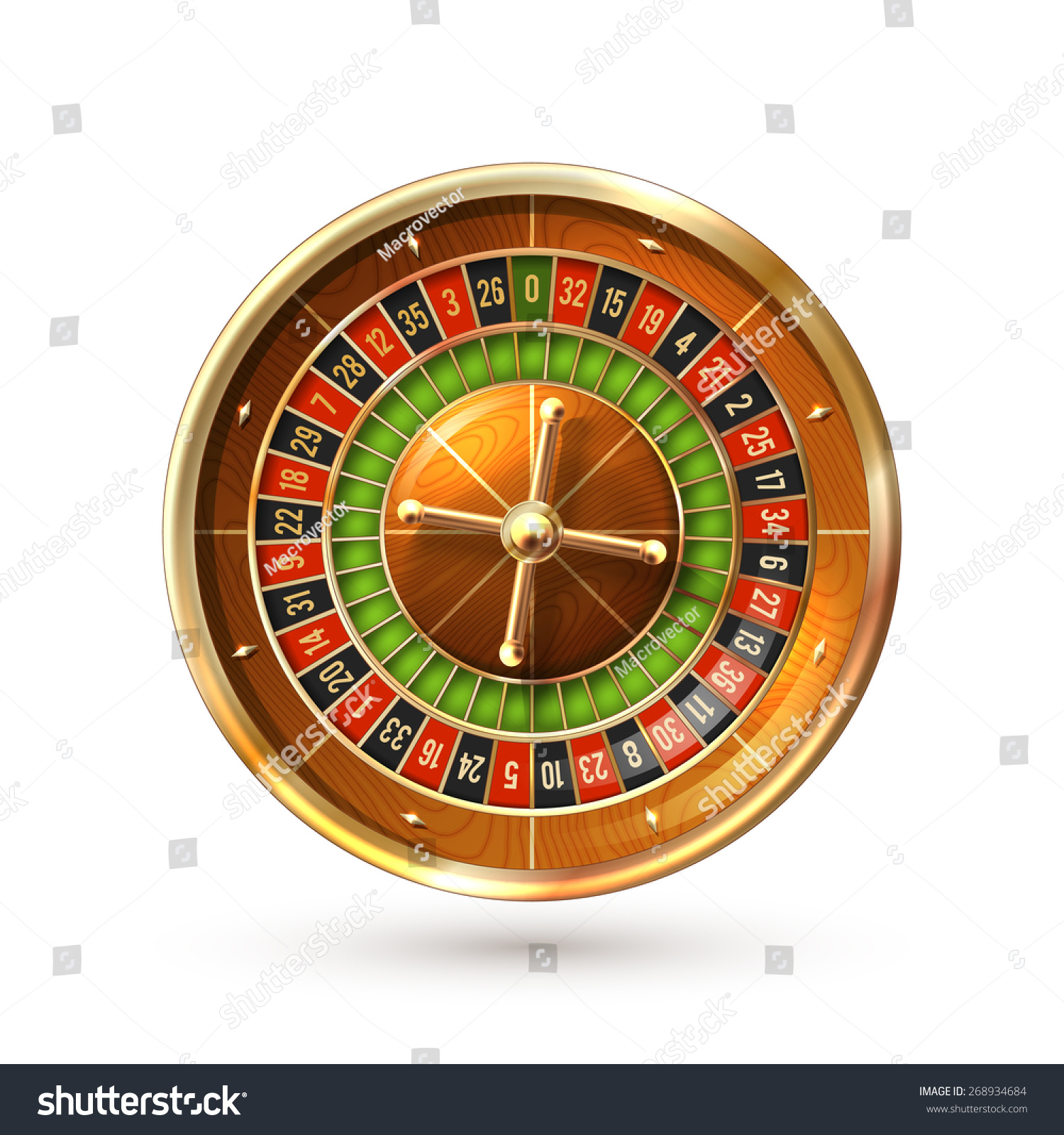 Realistic Casino Gambling Roulette Wheel Isolated Stock Vector 268934684 - Shutterstock