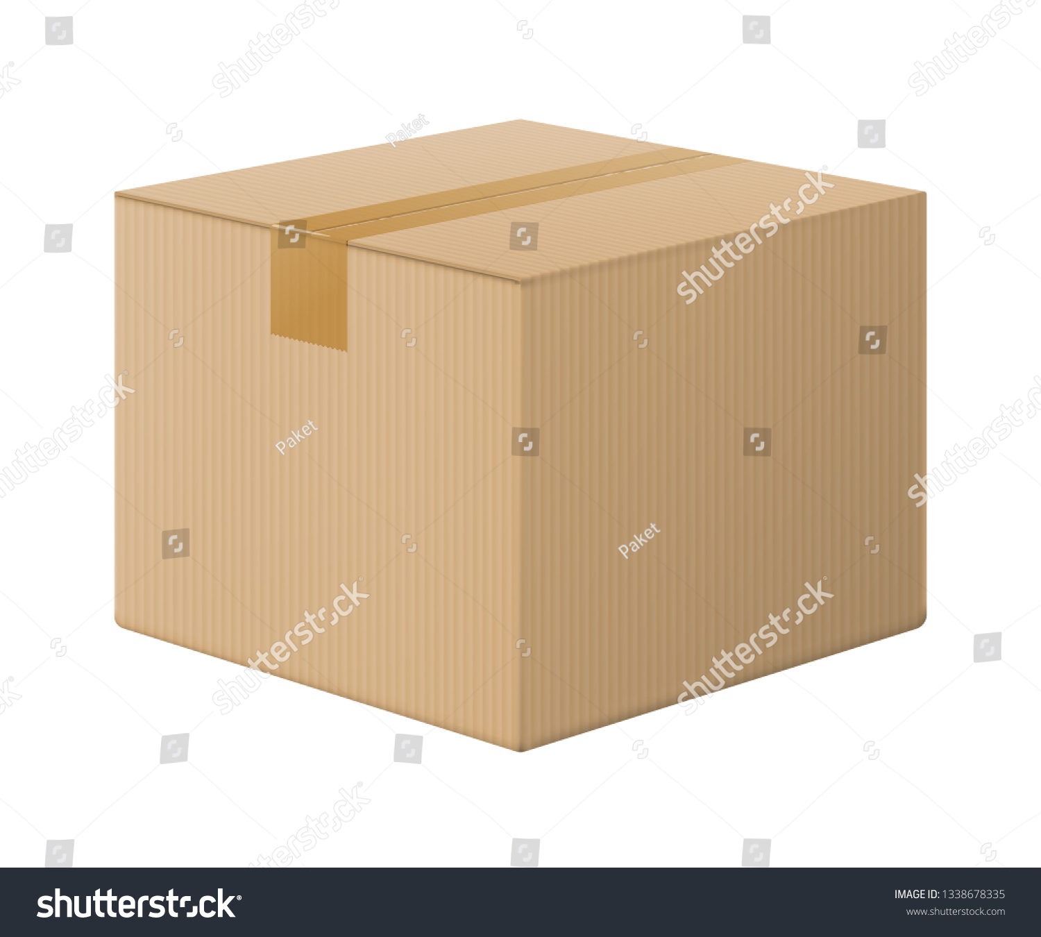 Realistic Closed Cardboard Box Side View Stock Vector Royalty Free