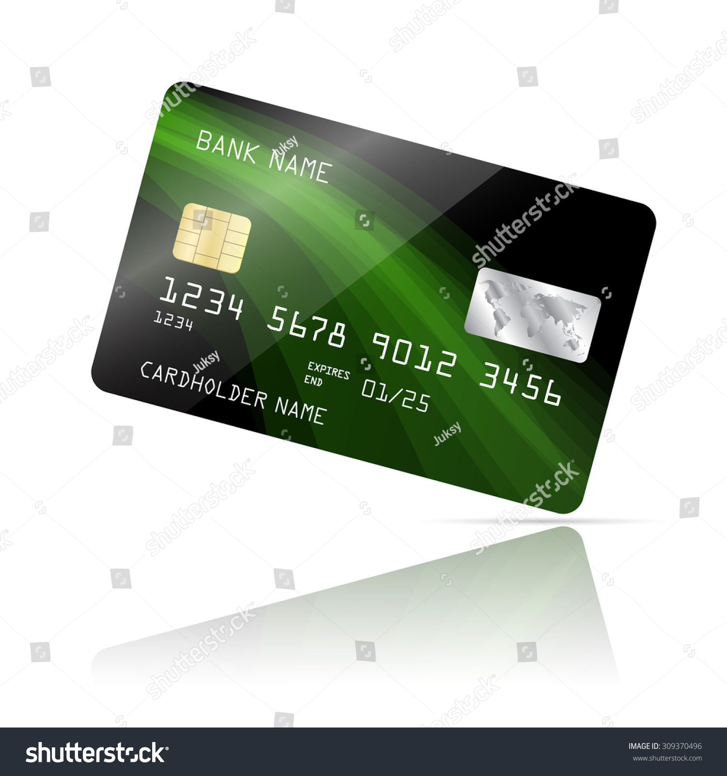 realistic detailed credit card with abstract design