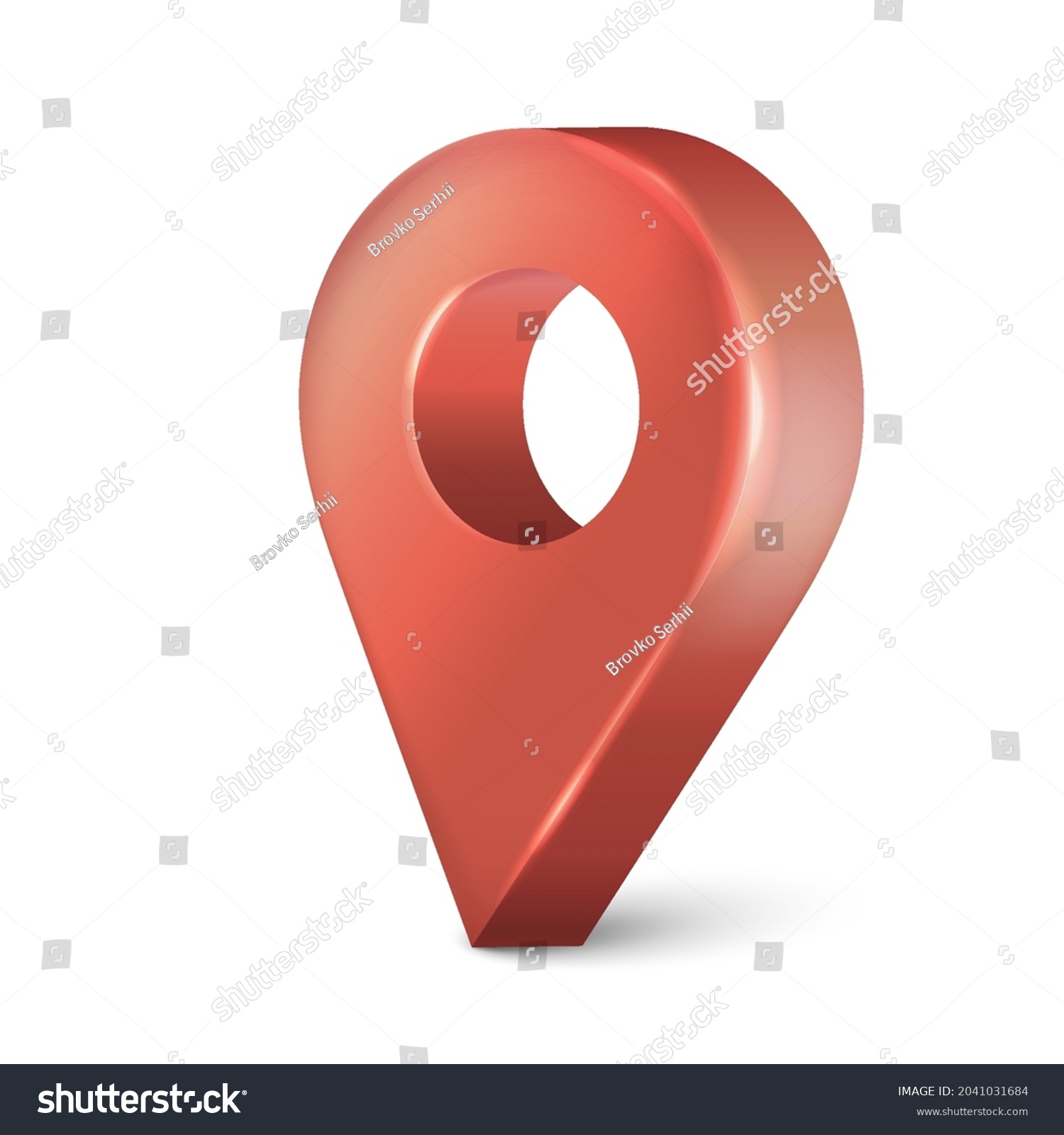 Realistic Detailed 3d Red Map Pointer Stock Vector Royalty Free