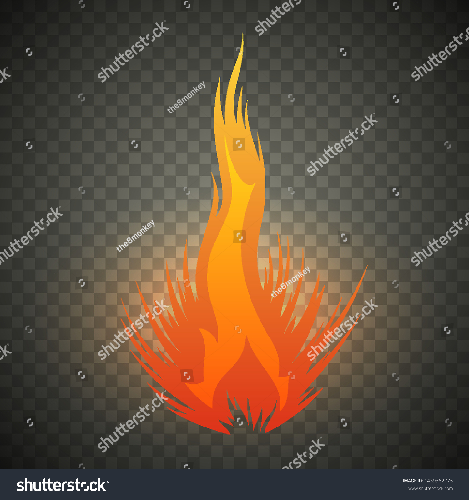 Realistic Fire Flames Isolated On Transparent Stock Vector Royalty