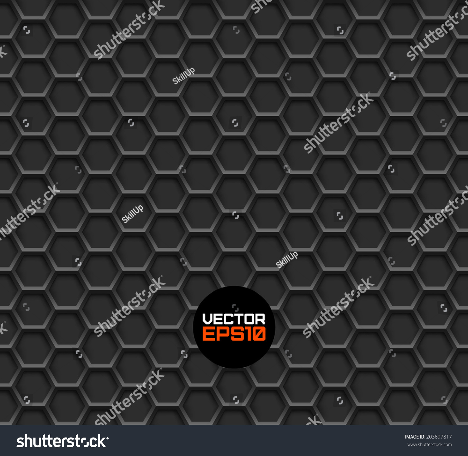 Realistic Hexagonal Grid Background Vector Illustration Seamless