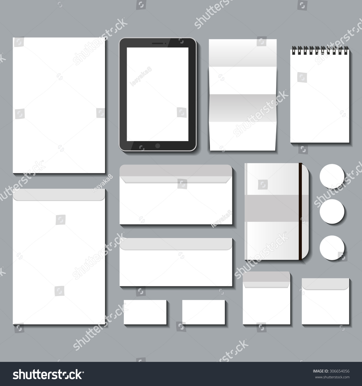Realistic Vector Mock Branding Leaflet Package Stock Vector 306654056 Shutterstock Branding Package Template