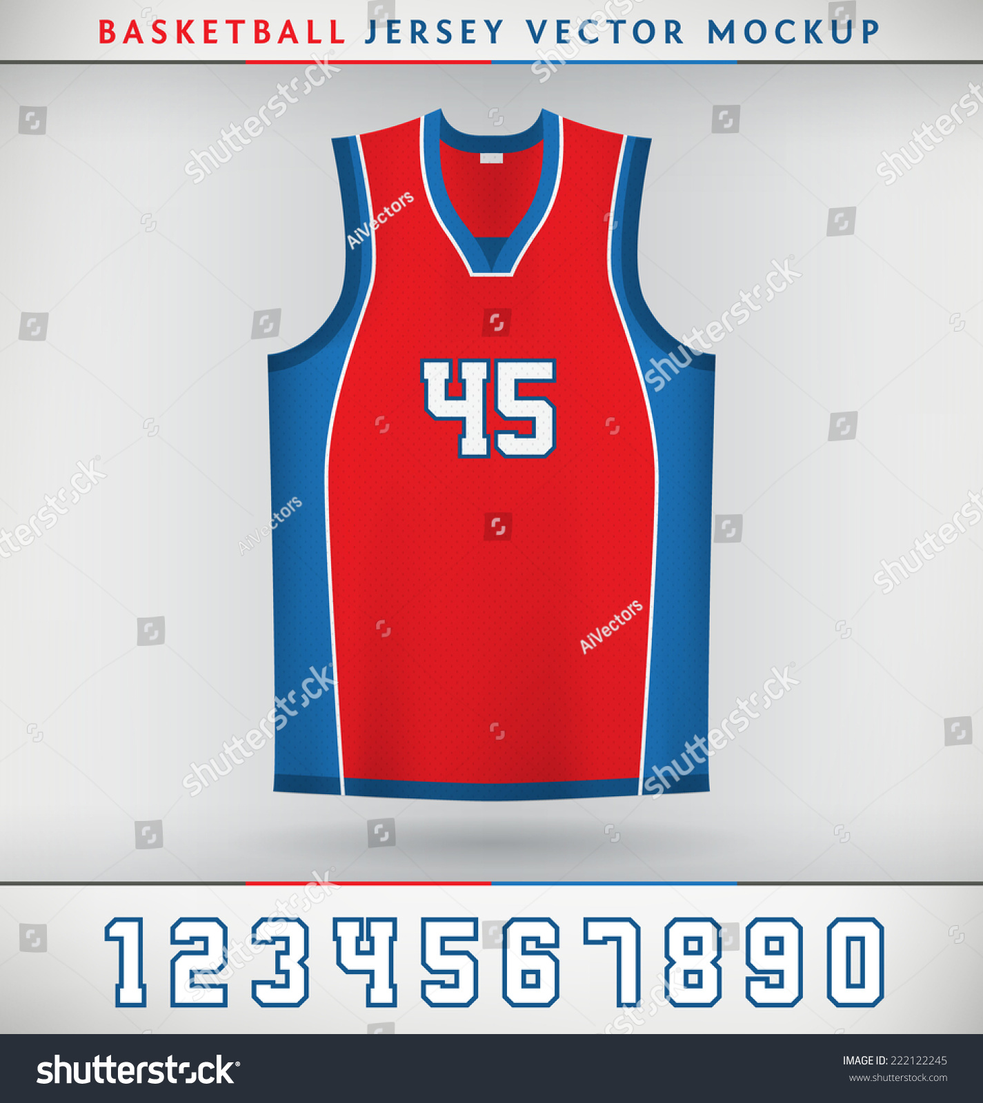 Download Realistic Vector Mock Up Of Basketball Jersey With Numbers ...