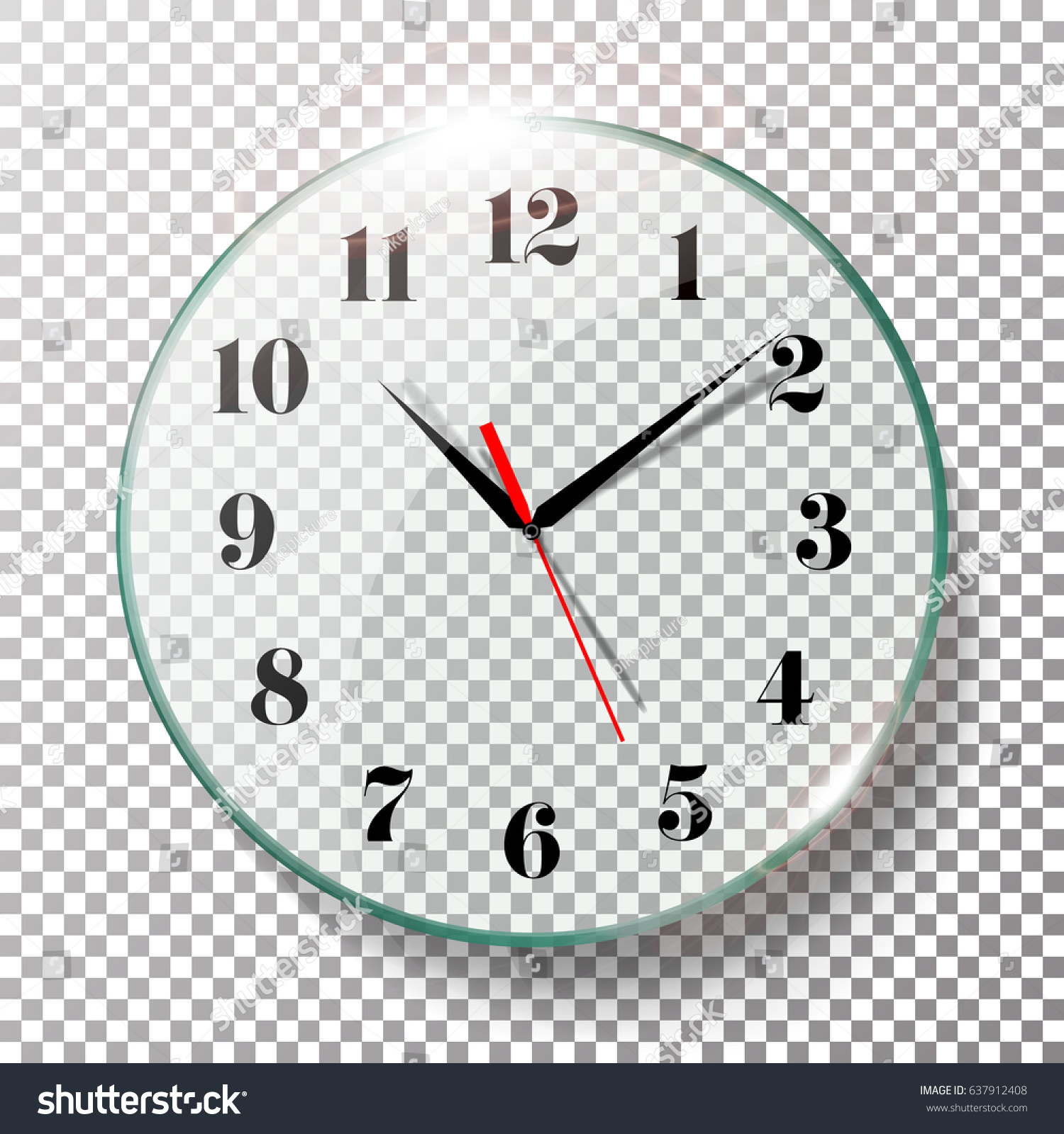 Realistic Wall Clocks Set Vector Illustration Stock Vector Royalty