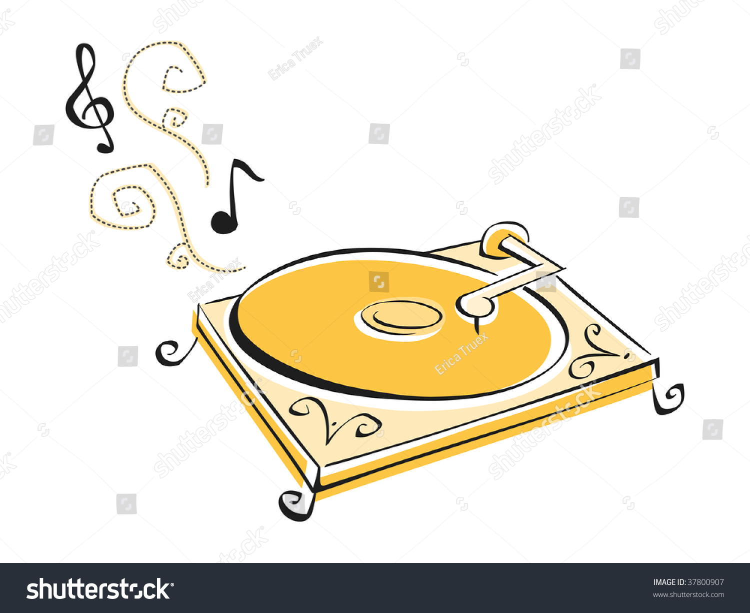 Record Player Stock Vector Illustration 37800907 : Shutterstock