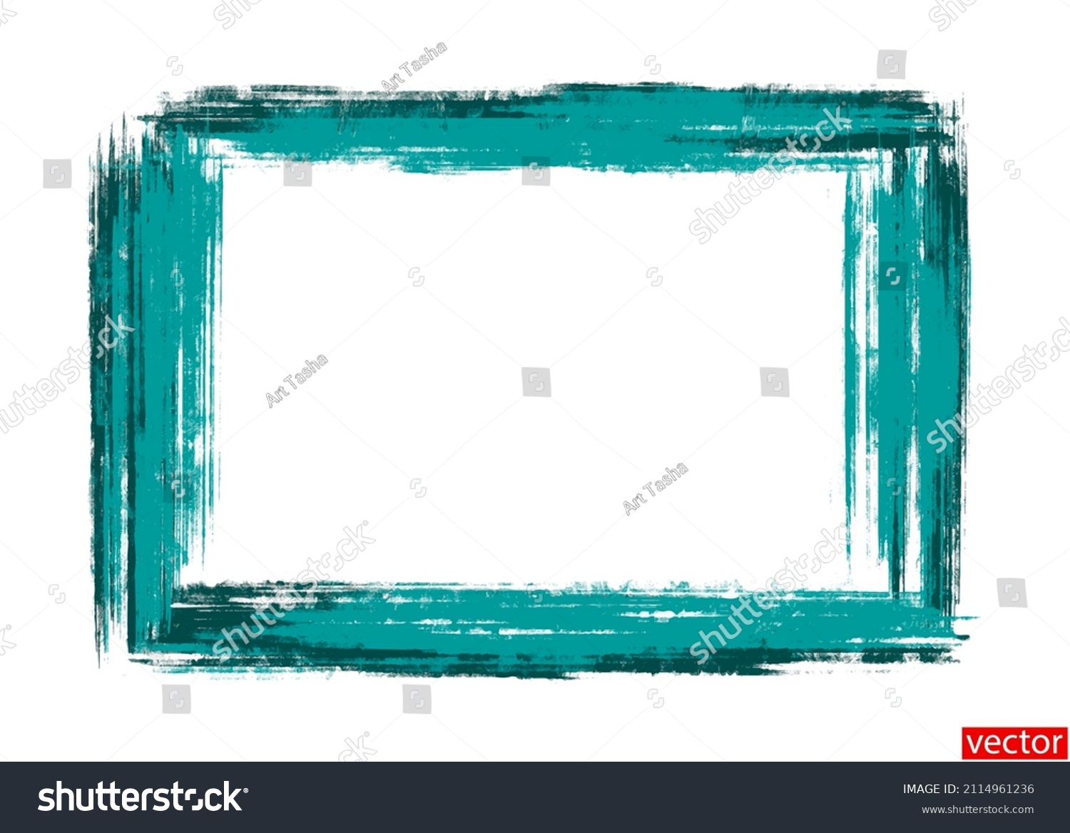 Rectangular Watercolor Frame Isolated On White Stock Vector Royalty