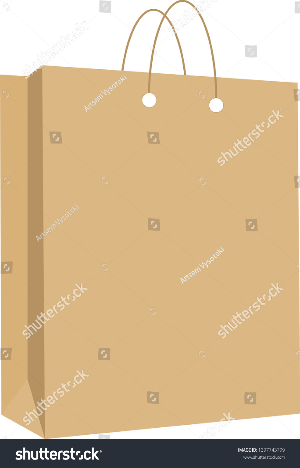 Recycle Brown Paper Bag Bag Kraft Stock Vector Royalty Free