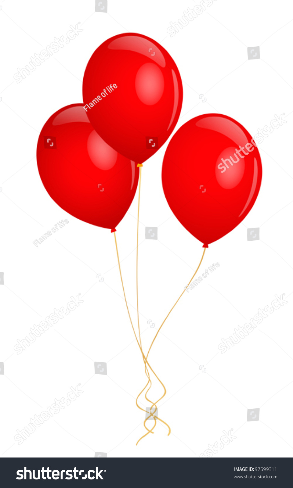 Red Balloons. Vector Illustration On White Background - 97599311