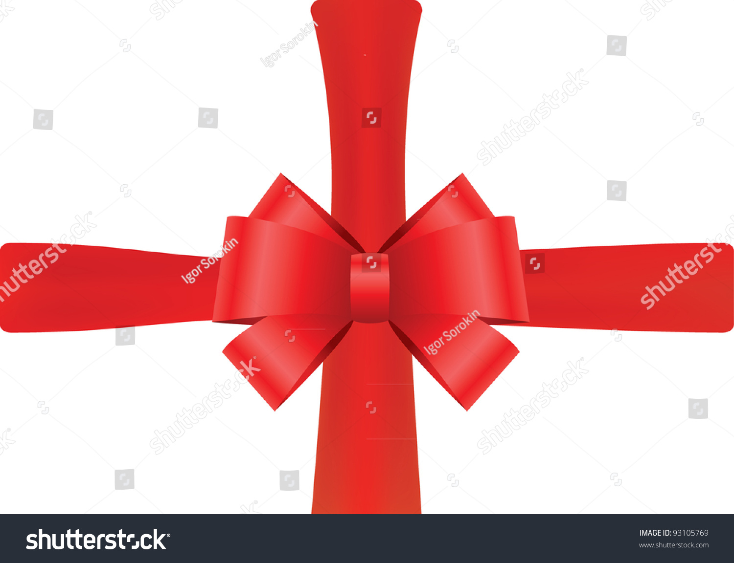 Red Bow Vector Illustration Isolated On White Background - 93105769