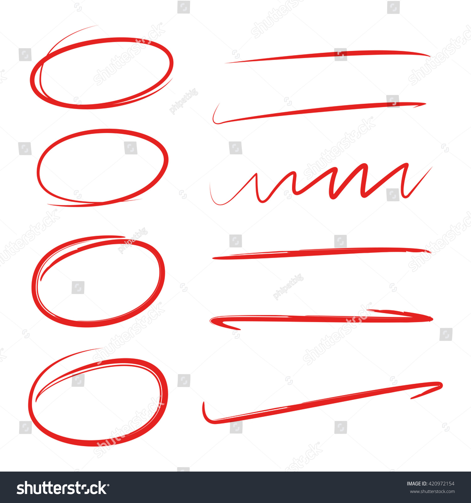 Red Circle Marker Highlighter Brush Stroke Stock Vector Royalty Free