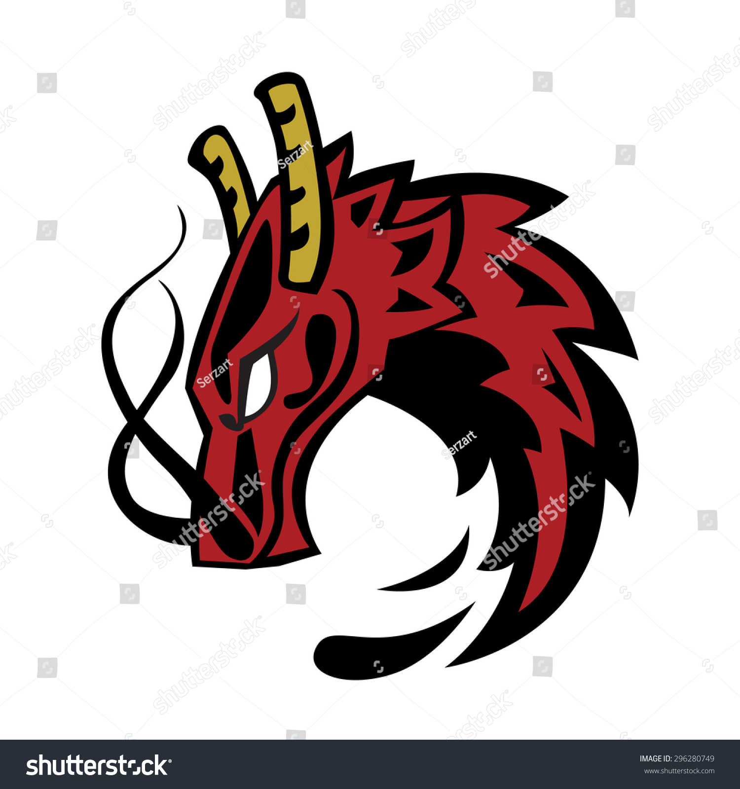 Red Dragon Stock Vector Illustration 296280749 : Shutterstock