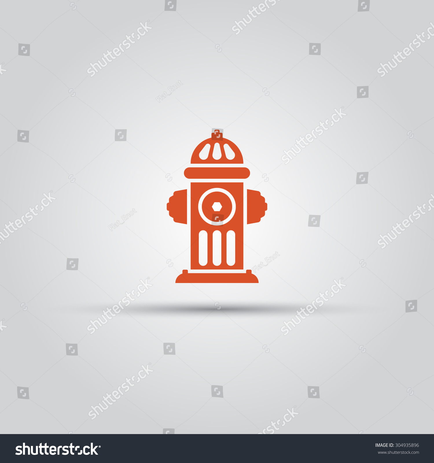 Red Fire Hydrant Isolated Vector Colored Icon - 304935896 : Shutterstock