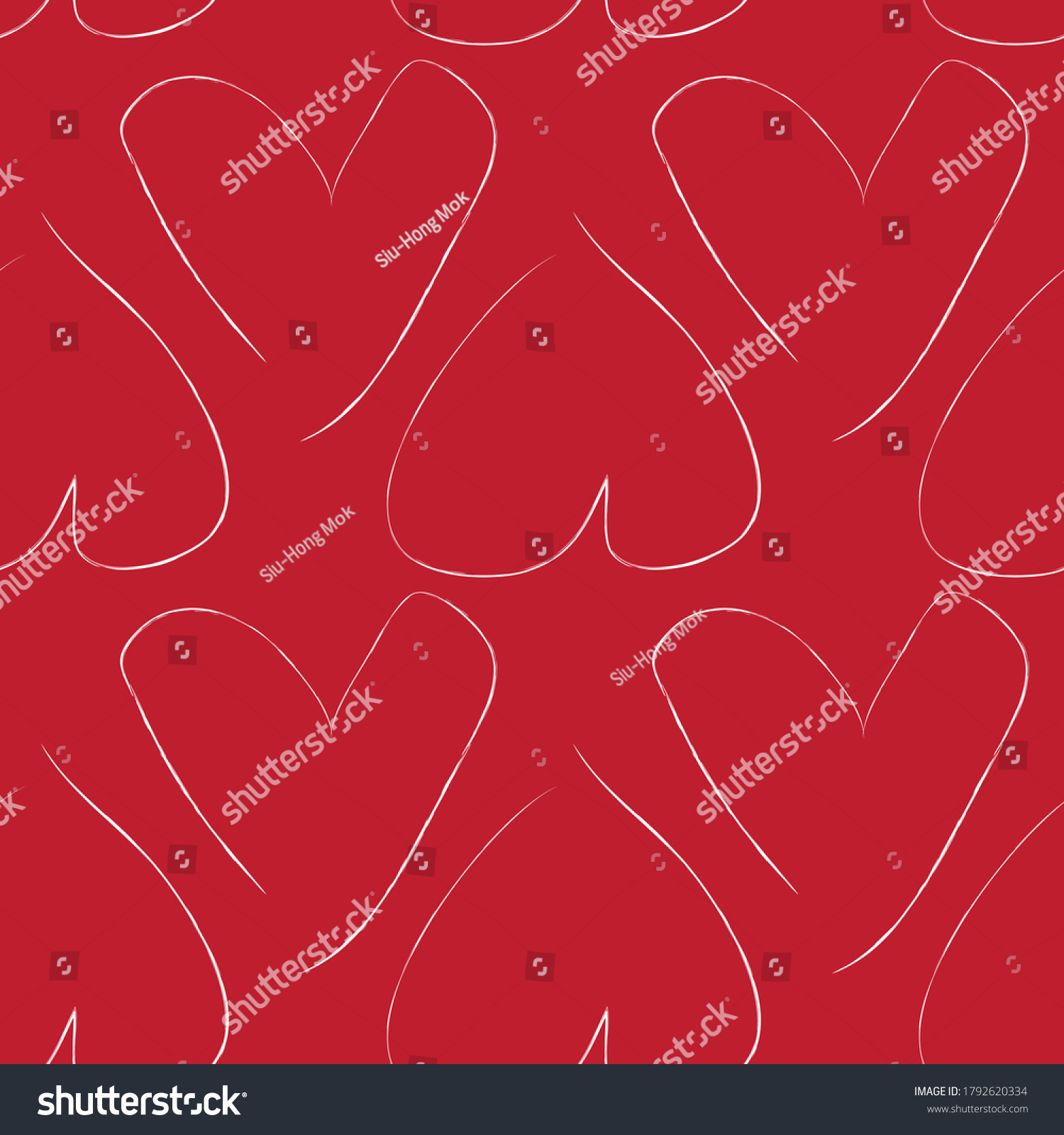 Red Heart Shaped Seamless Pattern Background Stock Vector Royalty Free