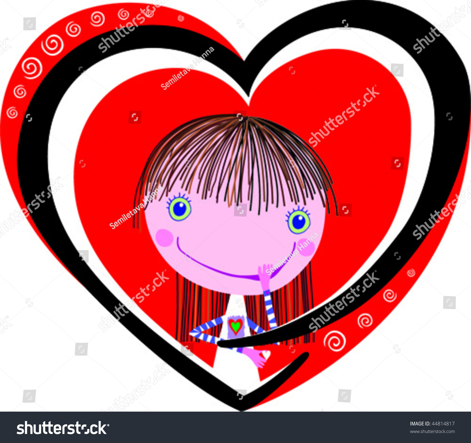 Red Heart Valentine Stock Vector Illustration 44814817 : Shutterstock