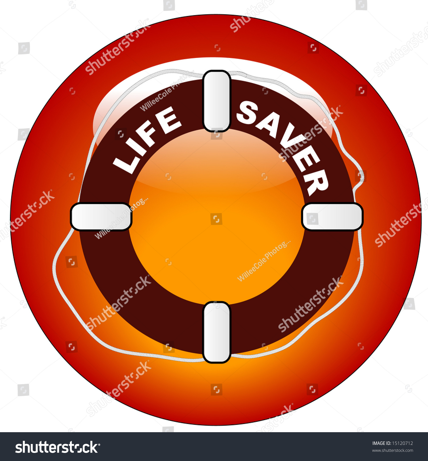 Red Icon Or Button For Life Preserver With Words Life Saver Stock