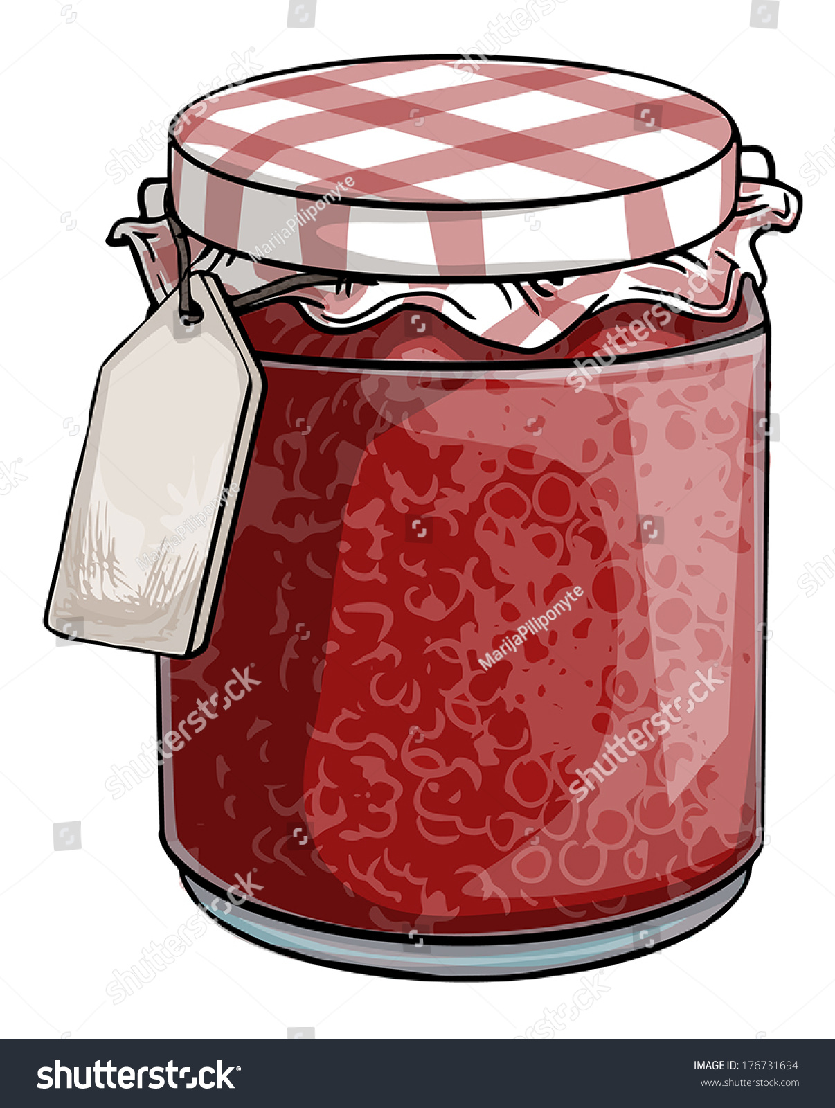 Red Jam Jar Vector Illustration Stock Vector 176731694 - Shutterstock