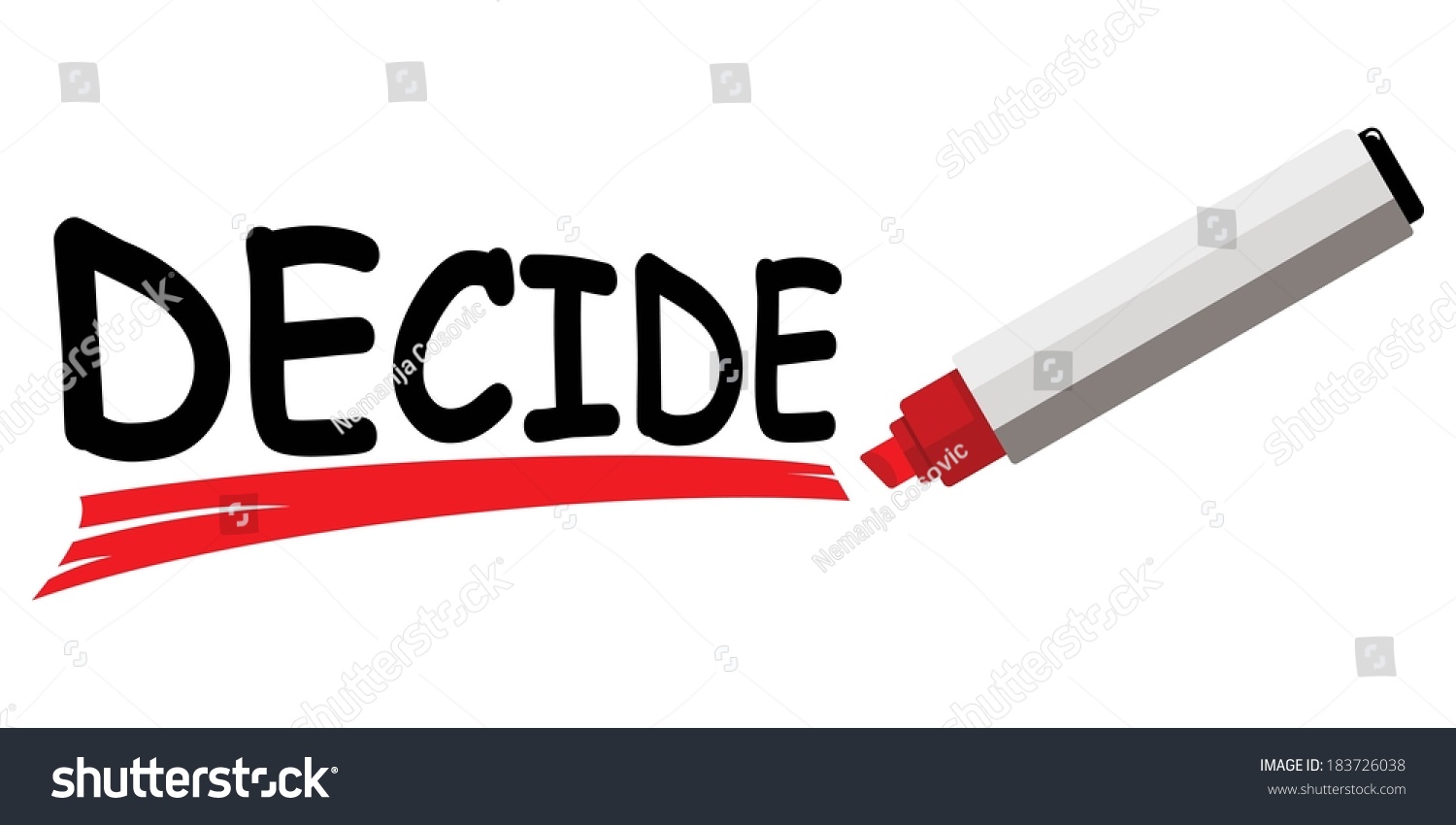 Red Marker Underlining Word Decide Ilustraci N Vectorial En Stock