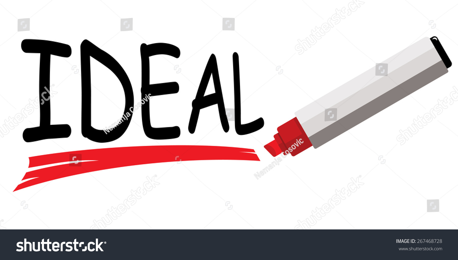 Red Marker Underlining Word Ideal Stock Vector 267468728 Shutterstock