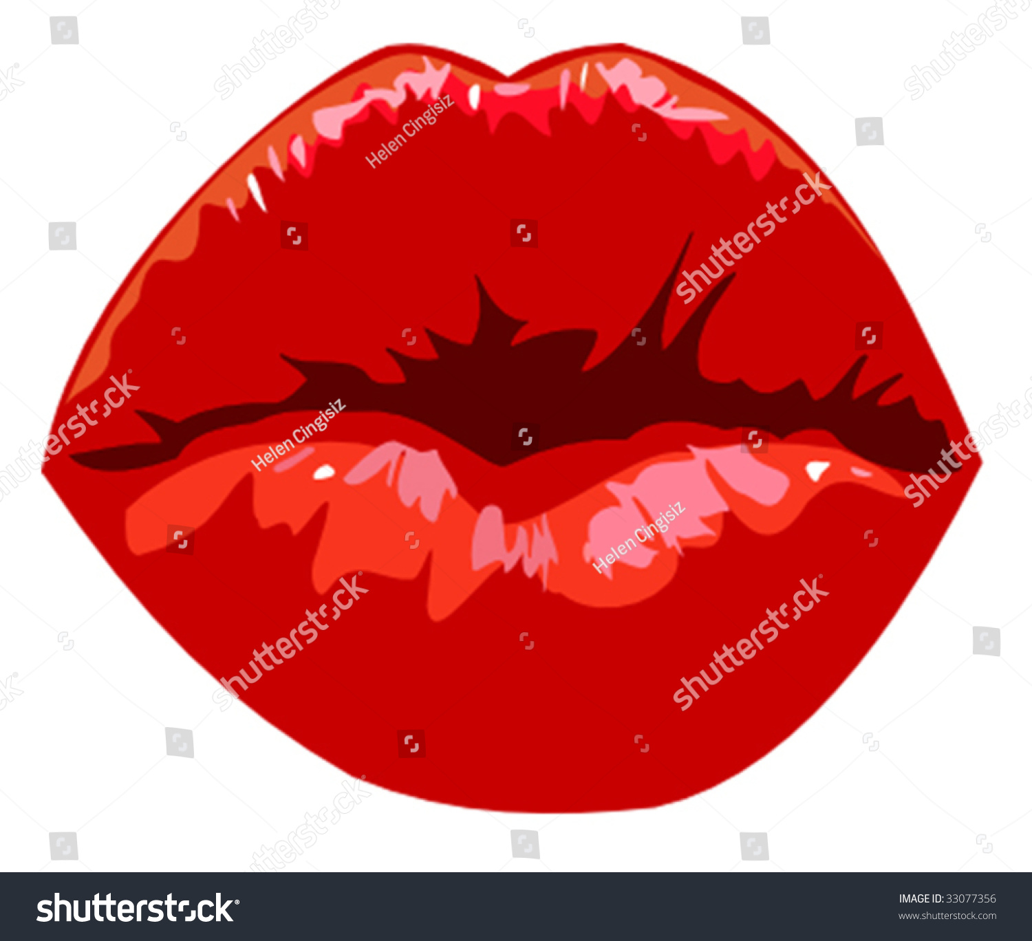 Red Pouting Lips Stock Vector 33077356 Shutterstock