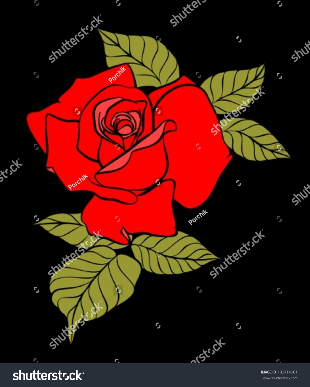 Red Rose Stock Vector Illustration 103714001 : Shutterstock