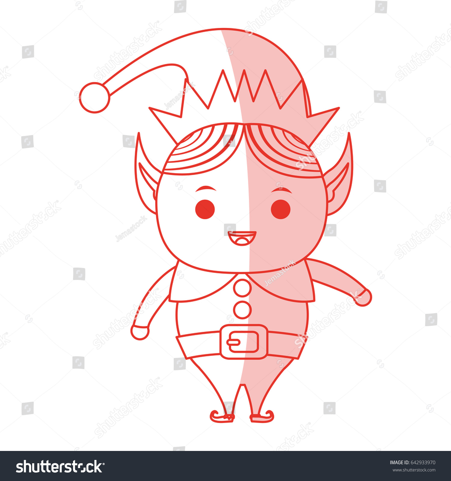 Red Shading Silhouette Cartoon Full Body Stock Vector Royalty Free