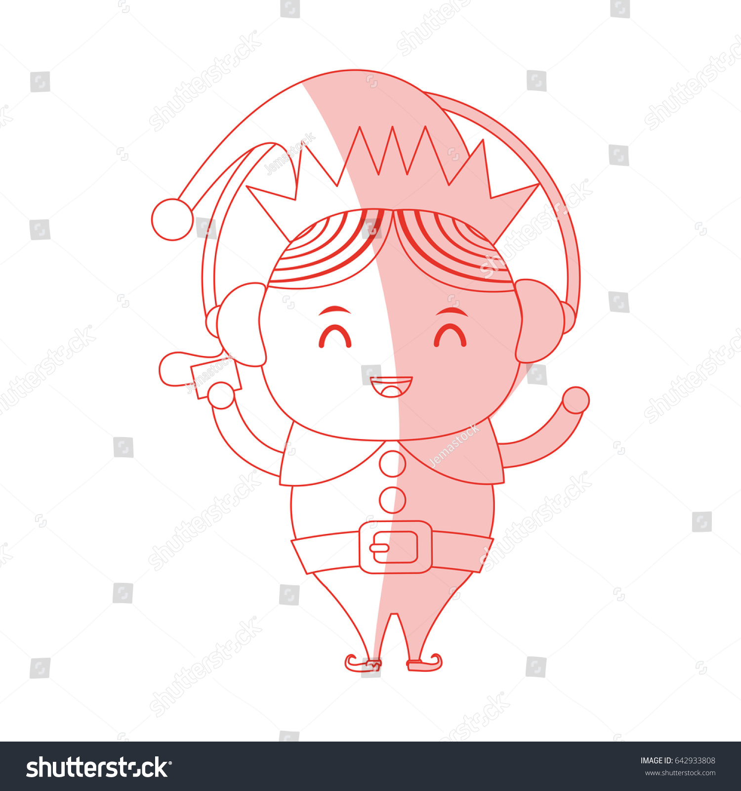 Red Shading Silhouette Cartoon Full Body Stock Vector Royalty Free