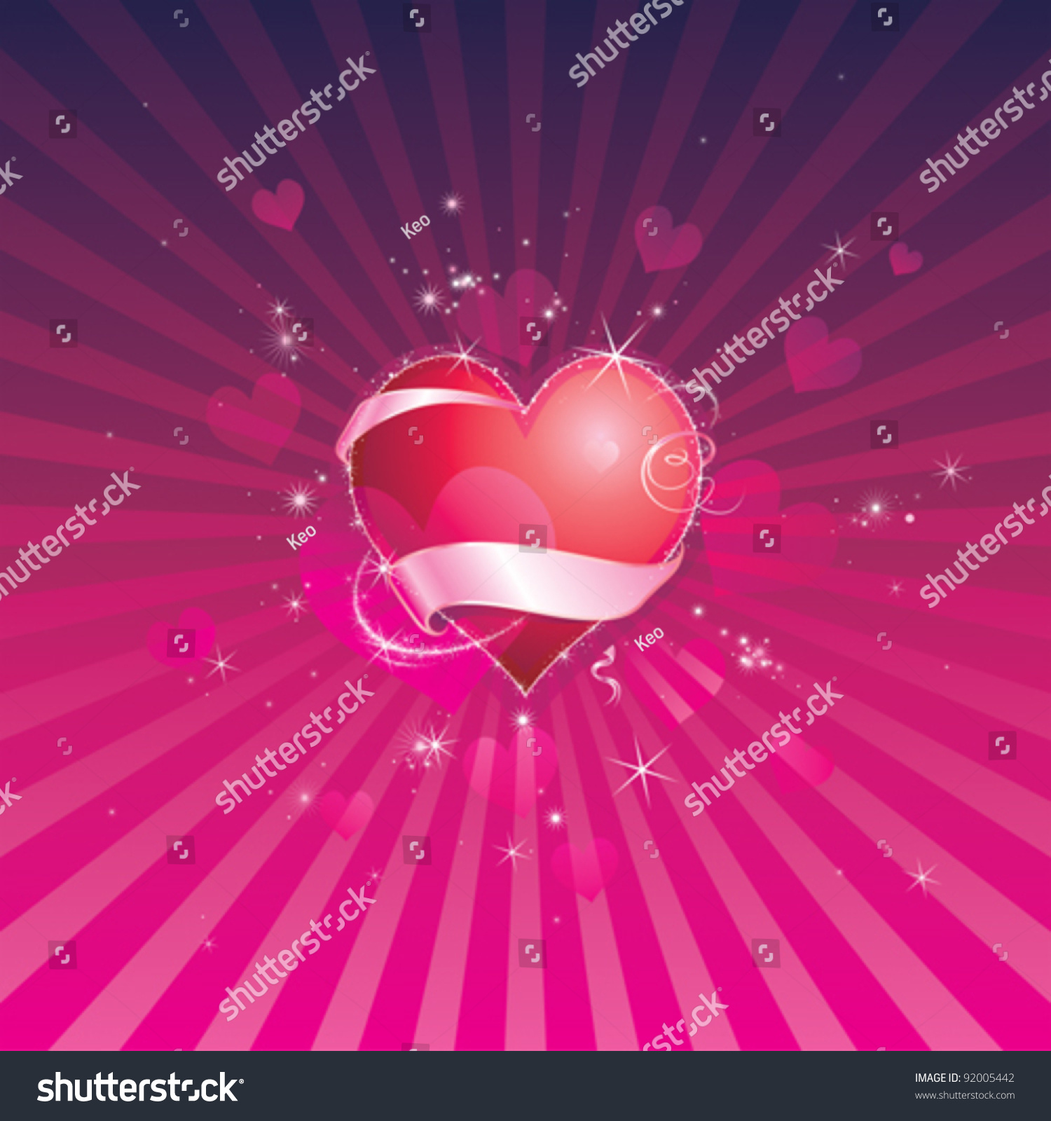 Red Shiny Heart Of Valentine Background Stock Vector Illustration 92005442 Shutterstock 3190