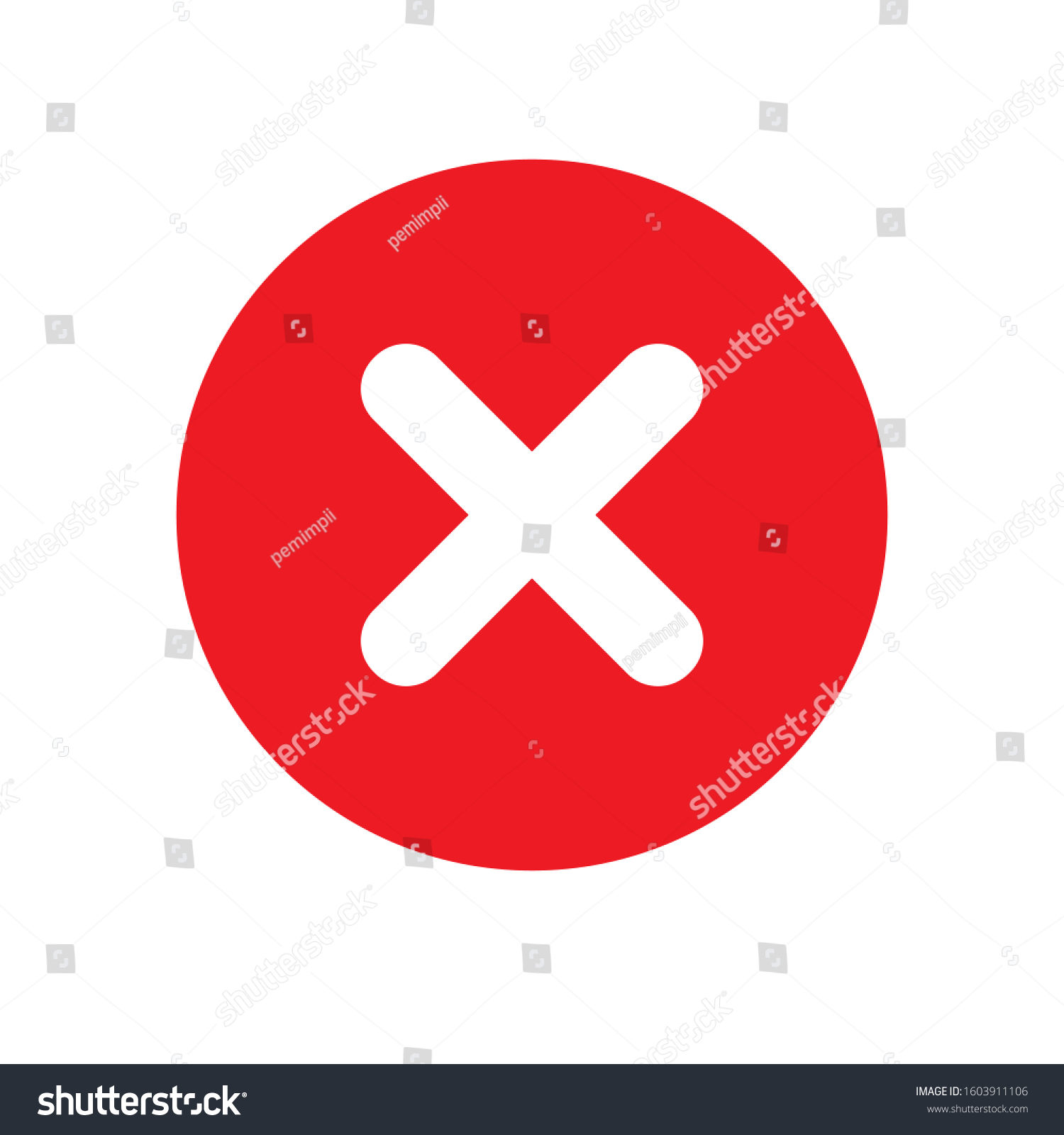 Red X Symbol Vector Illustration Stock Vector Royalty Free