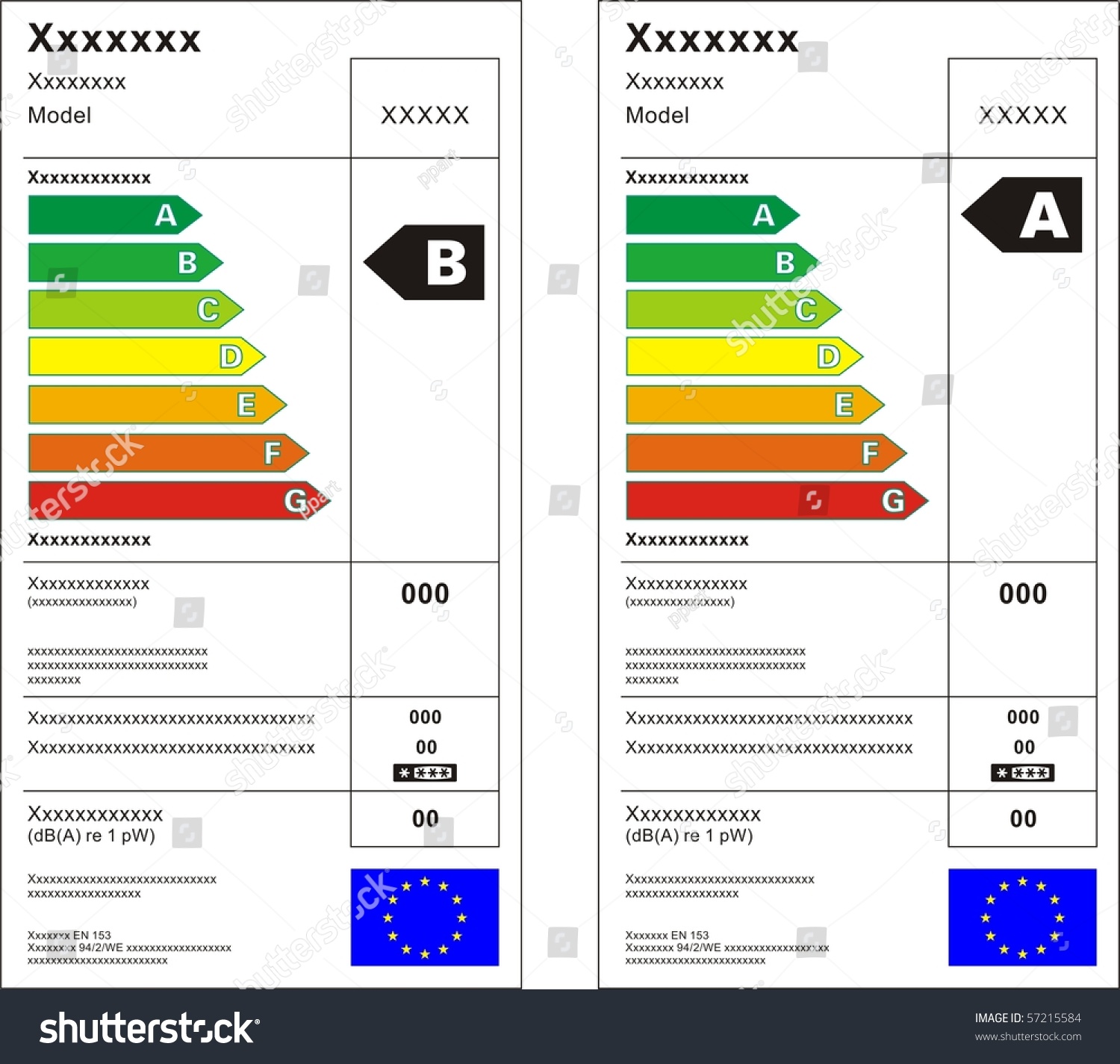 Refrigerator Machine Energy Rating Graph Label In Vector. 57215584