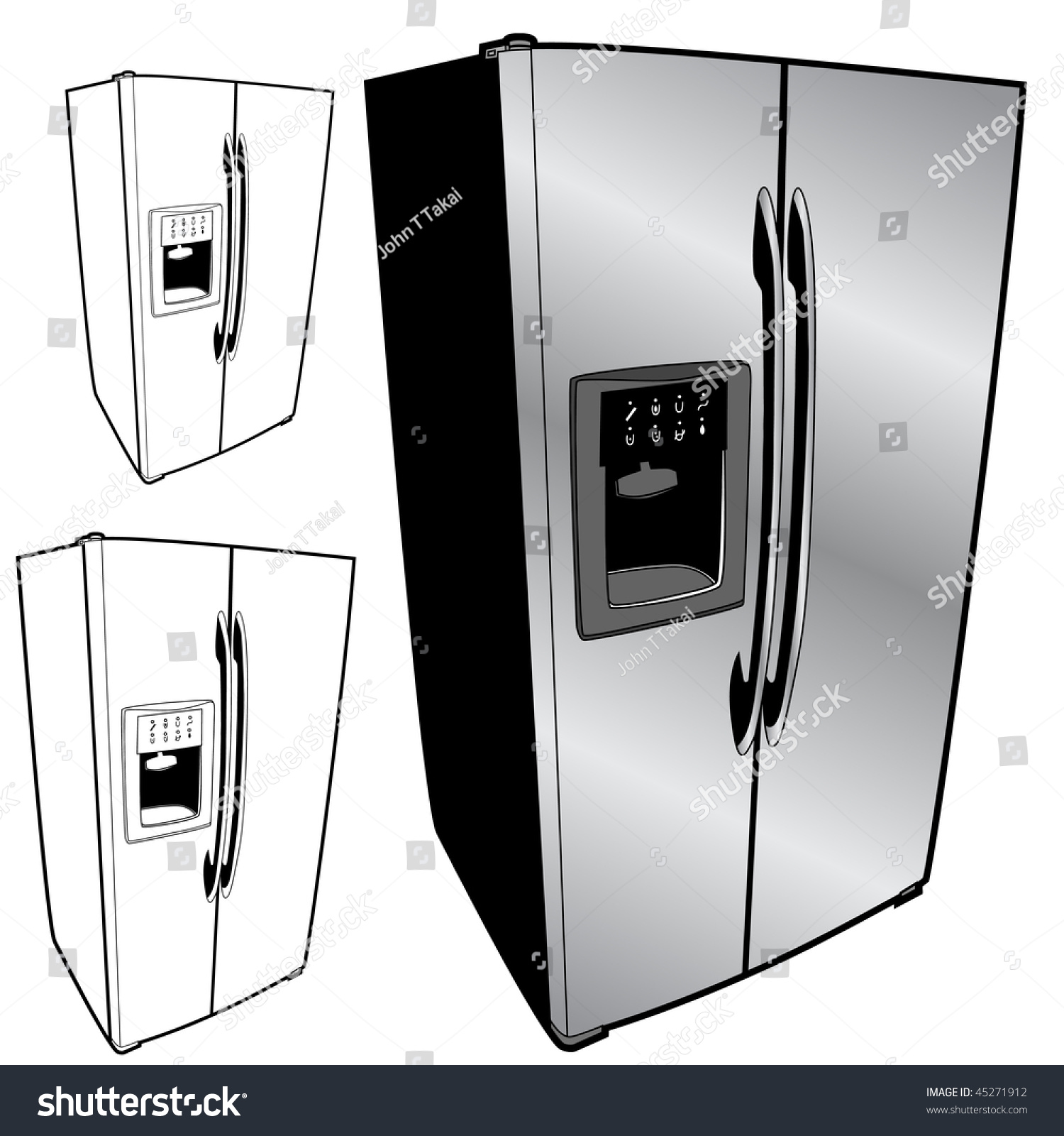 Refrigerator Set Stock Vector Illustration 45271912 : Shutterstock