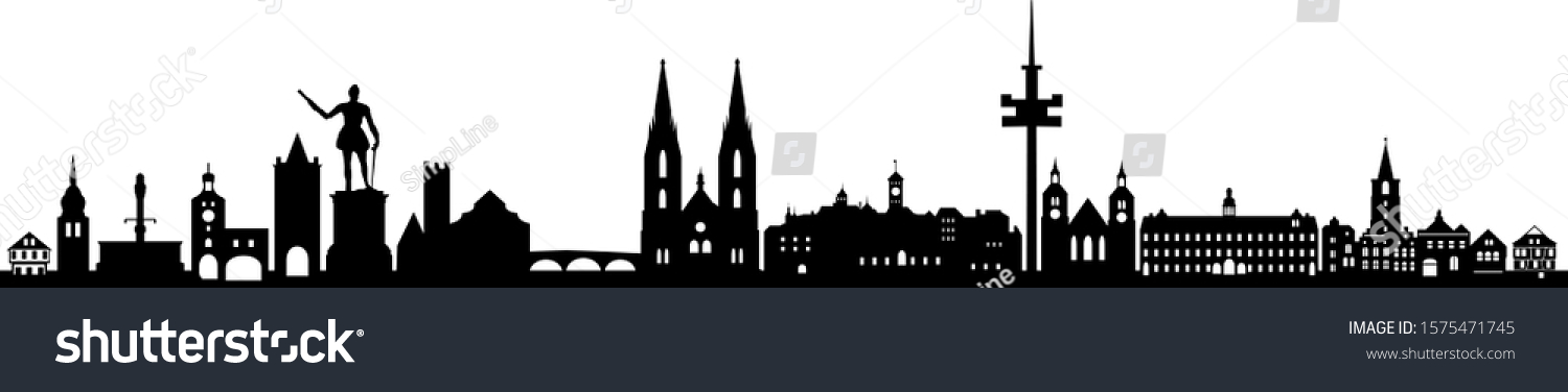 Regensburg City Skyline Vector Silhouette Vector De Stock Libre De