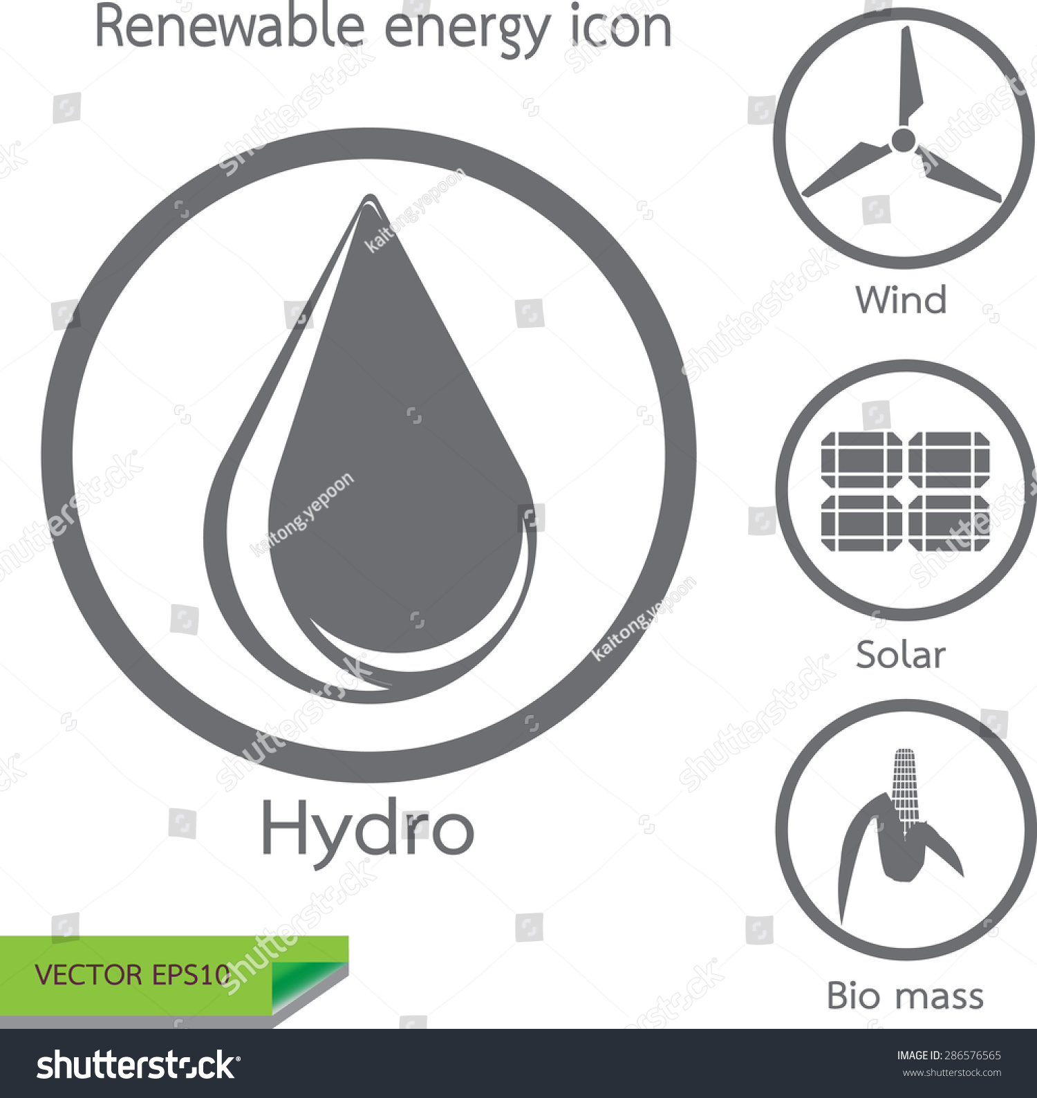 Renewable Energy Icon Set Vector Eps10 - 286576565 : Shutterstock