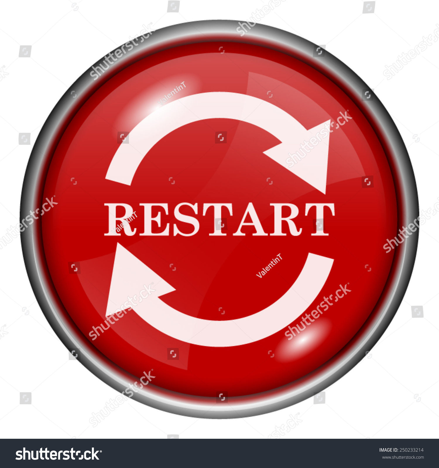 Restart Icon Internet Button On White Stock Vector 250233214 - Shutterstock