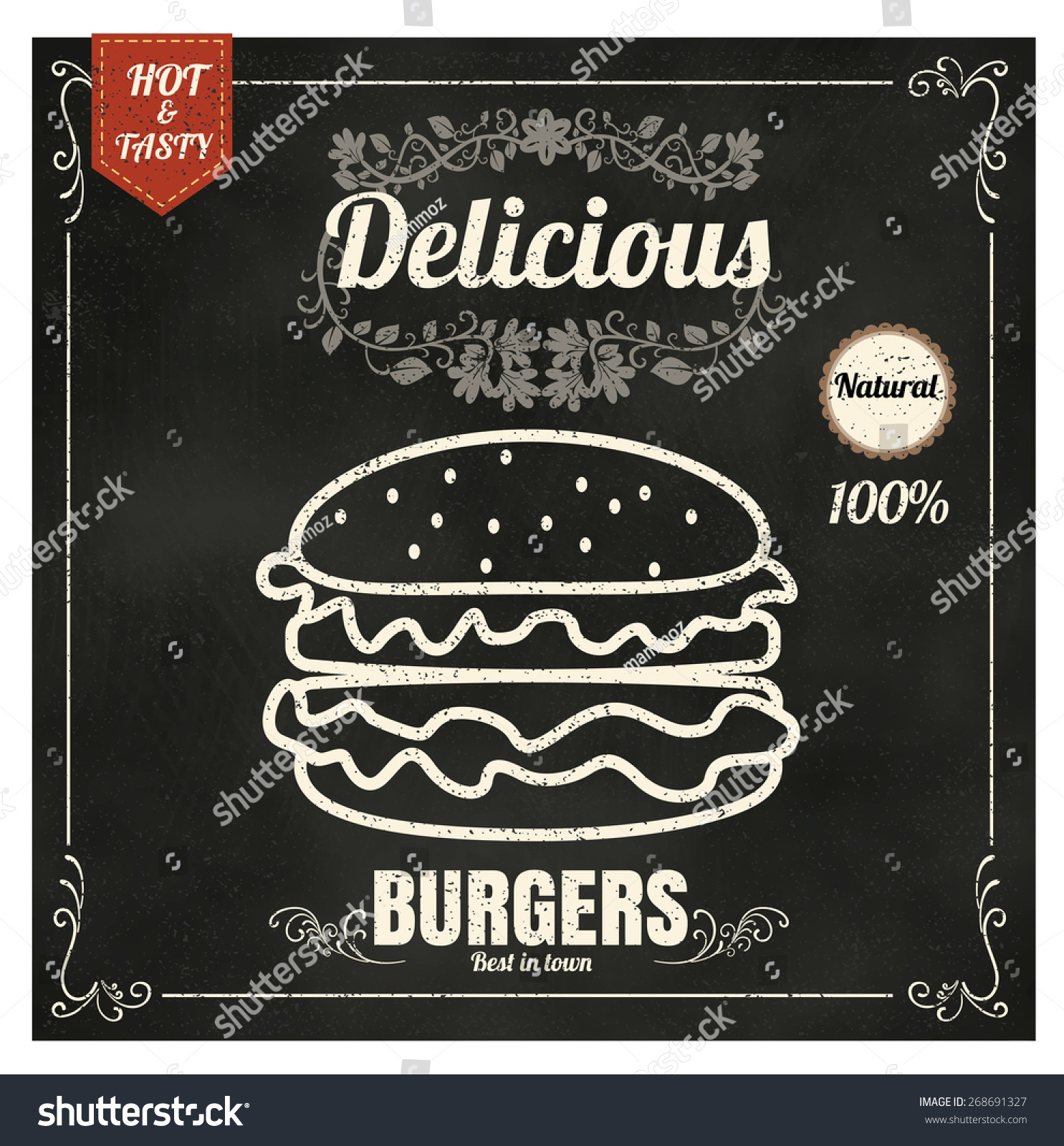 Restaurant Fast Foods Menu Burger On Stock Vector Royalty Free