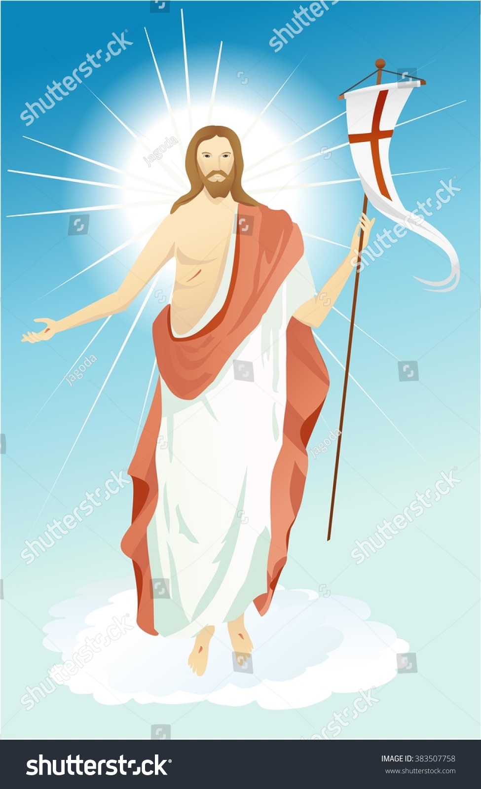 Resurrected Jesus Christ Stock Vector Royalty Free 383507758