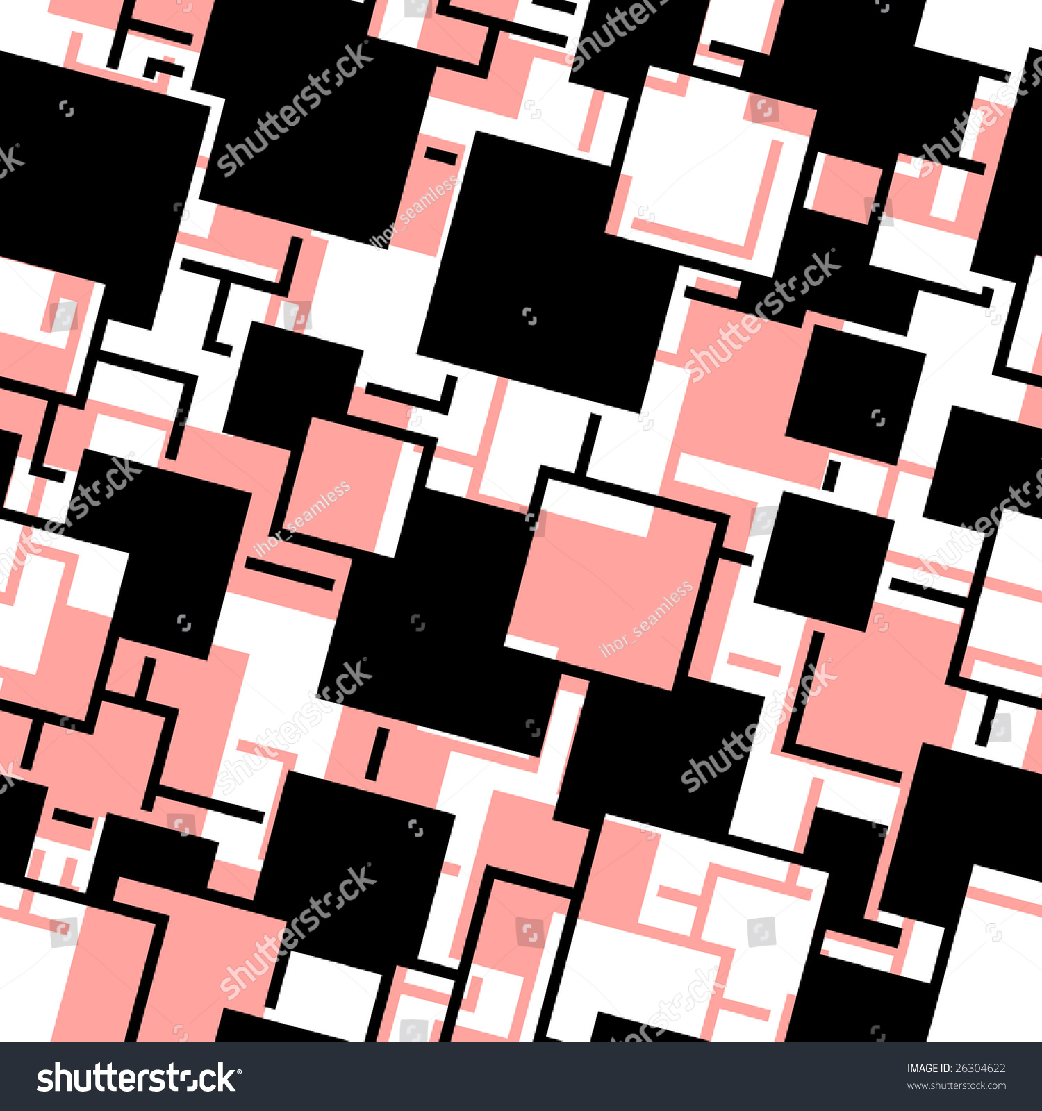 Retro Black And Red Seamless Rectangles Background Stock Vector