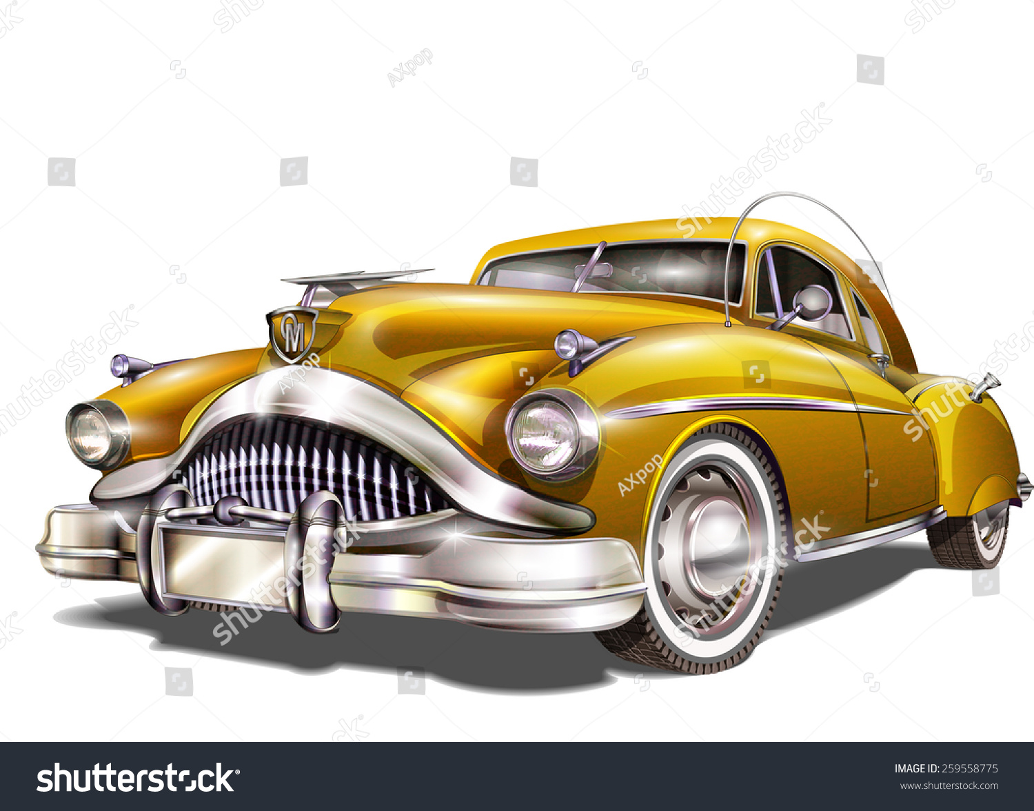 Retro Car. Stock Vector Illustration 259558775 : Shutterstock