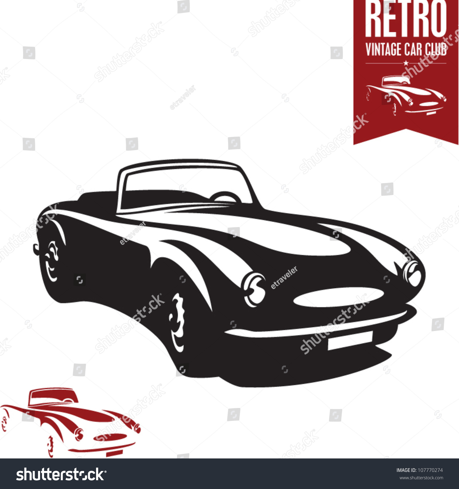 Retro Car. Vintage Car. Sport Car. Stock Vector Illustration 107770274 