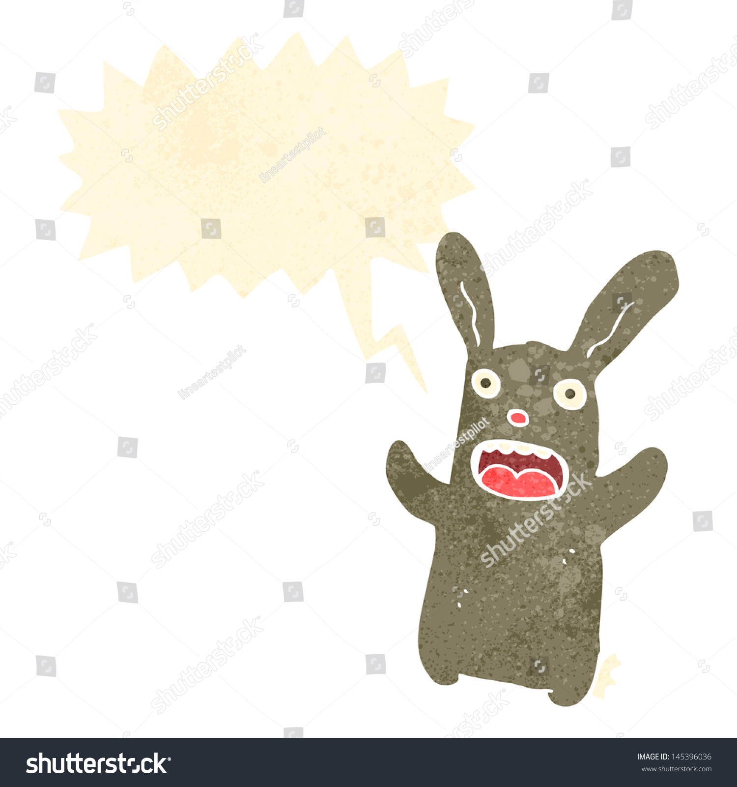 retro cartoon rabbit with speech bubble retro cartoon rabbit with speech bubble