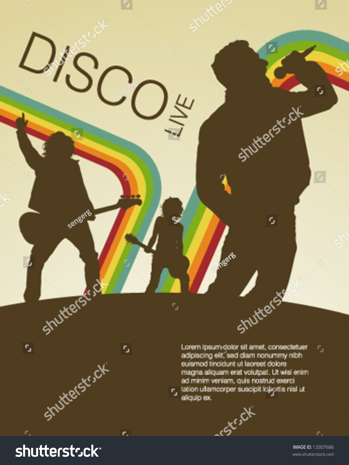 Retro Disco Music Poster Stock Vector Illustration 13307686 Shutterstock