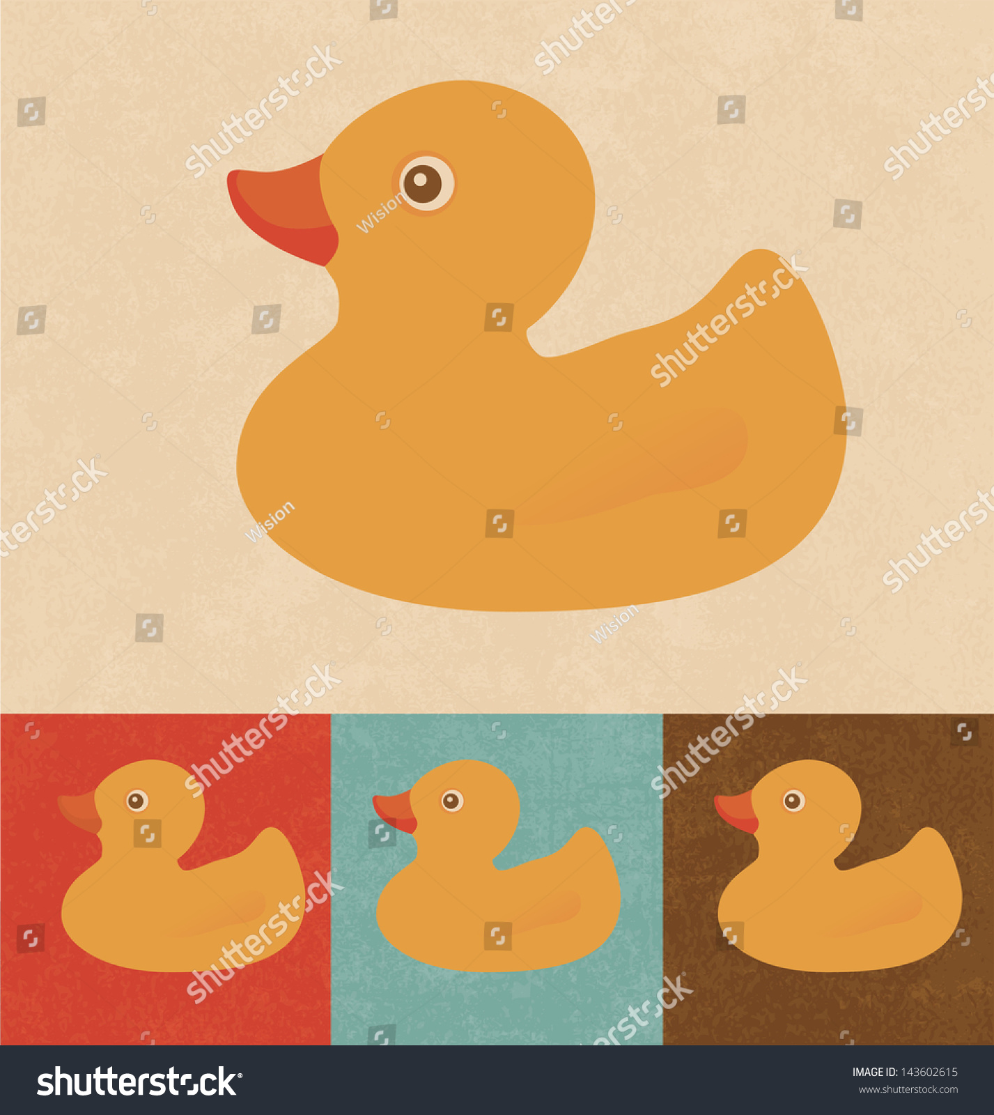Retro Icons - Rubber Duck Stock Vector Illustration 143602615
