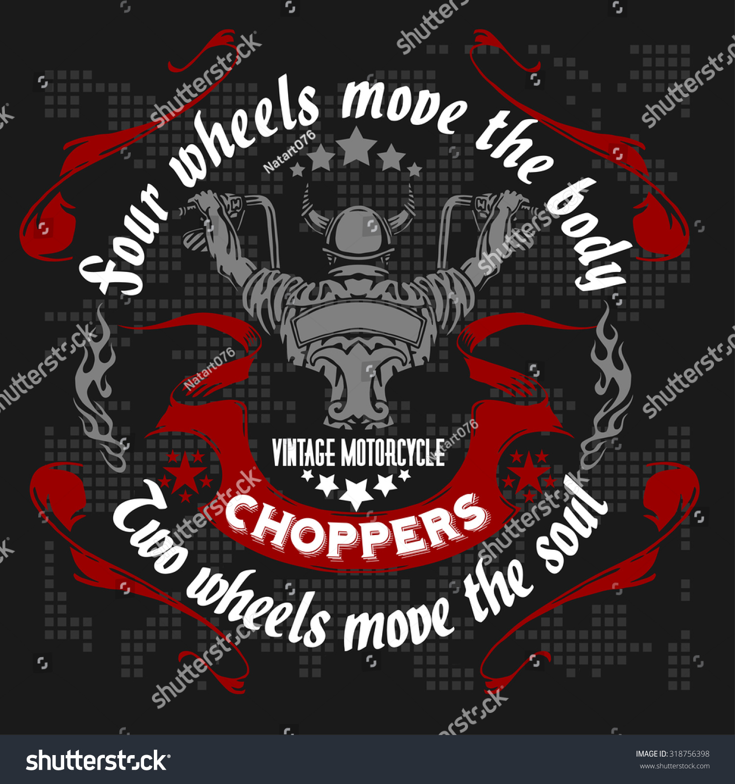 Retro motorcycle label badge and design elements vector stock Retro motorcycle label badge and design elements vector stock