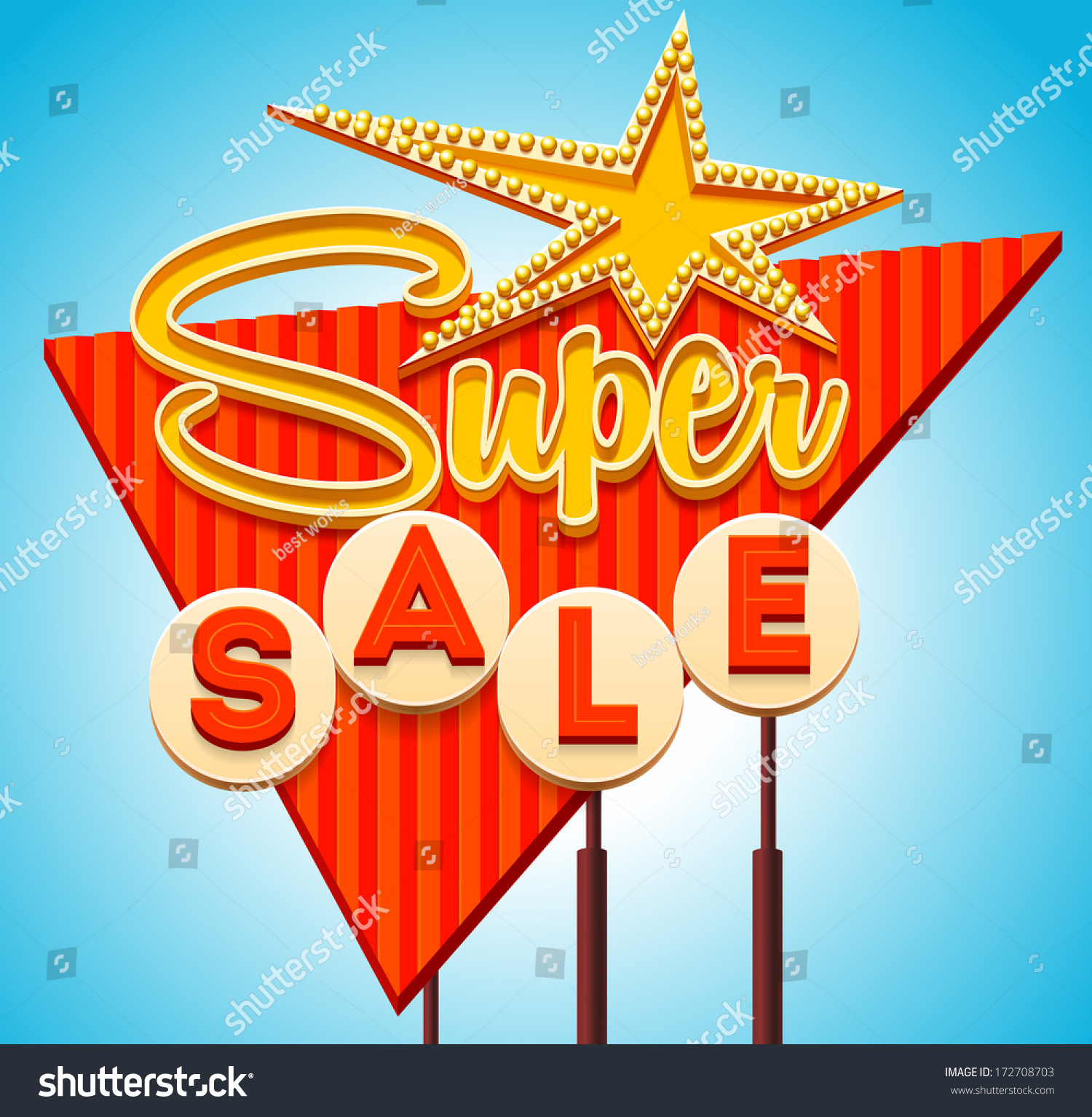 Retro Sale Signboard. Vector - 172708703 : Shutterstock