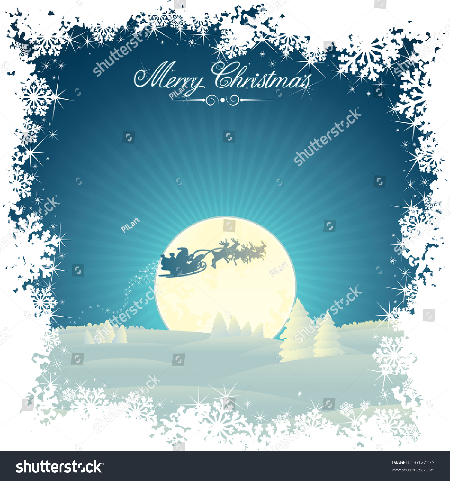 Retro Styled Christmas Card With Copy Space Stock Vector Illustration 66127225 : Shutterstock