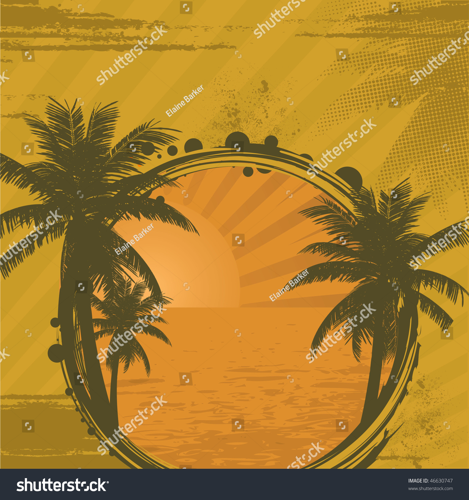 Retro Tropical Background Stock Vector Illustration 46630747 : Shutterstock