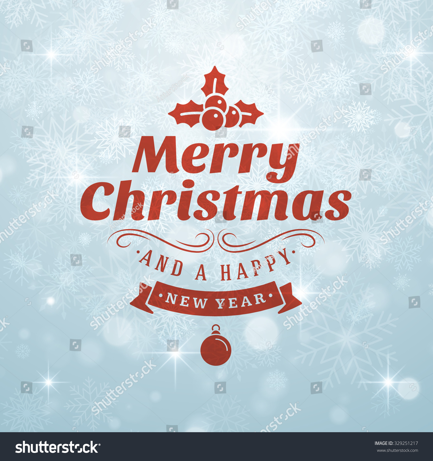 Retro Vintage Typographic Merry Christmas And Happy New Year Badge 