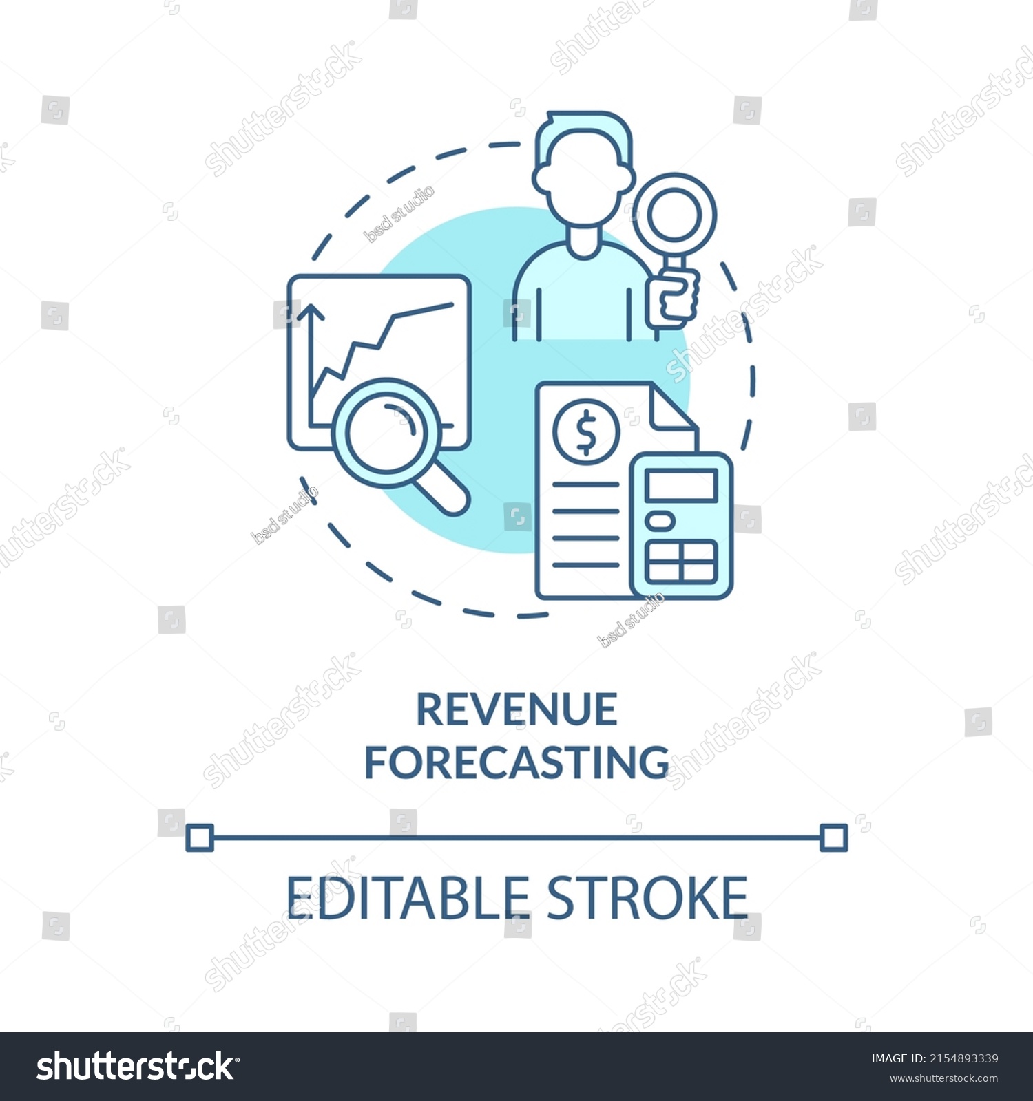 Revenue Forecasting Turquoise Concept Icon Fiscal Stock Vector Royalty