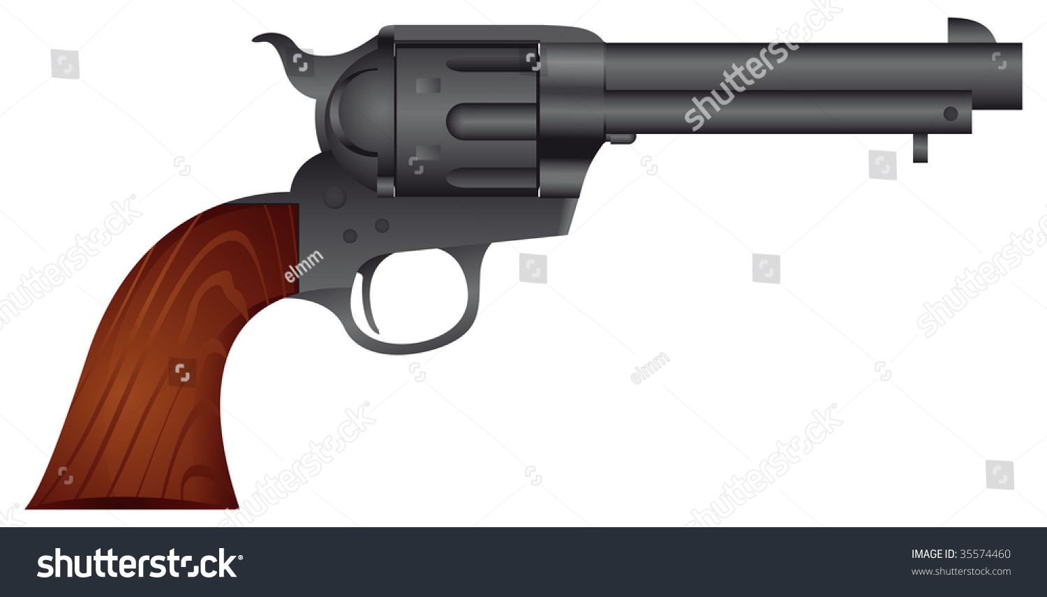 Revolver. The Famous Peacemaker 45 Colt Used In The Wild West By People 