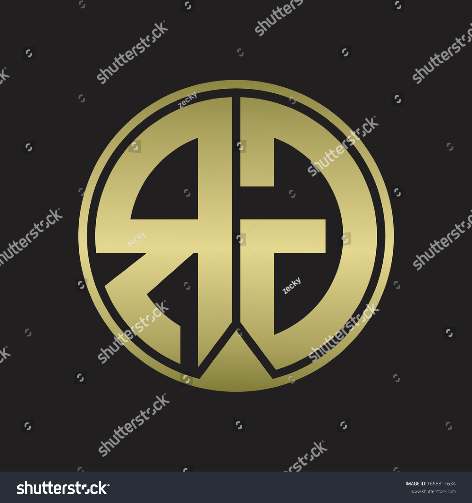 Rg Logo Monogram Circle Piece Ribbon Stock Vector Royalty Free